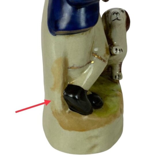 Vintage English Staffordshire Sailor and Dog Ceramic Figurine - Picture 8 of 9